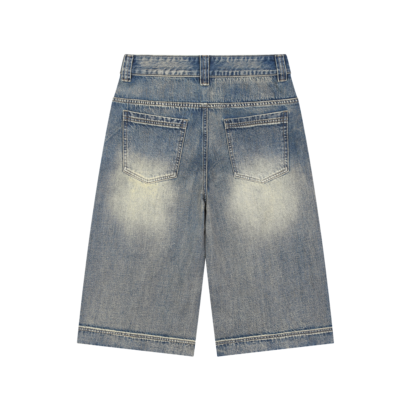 “Only One ‘Rose” Vintage Wash Baggy Denim Shorts