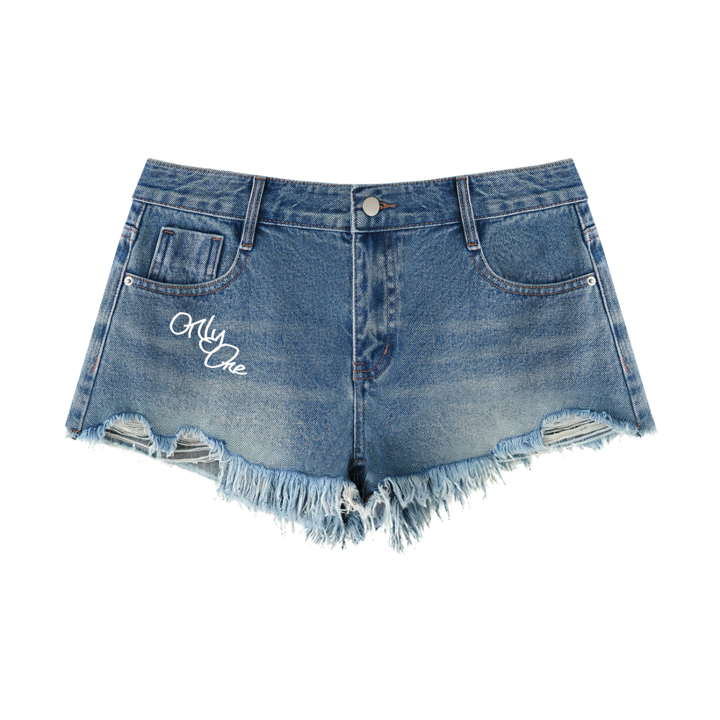 “Only One” Women's Vintage Wash Raw Hem Denim Shorts