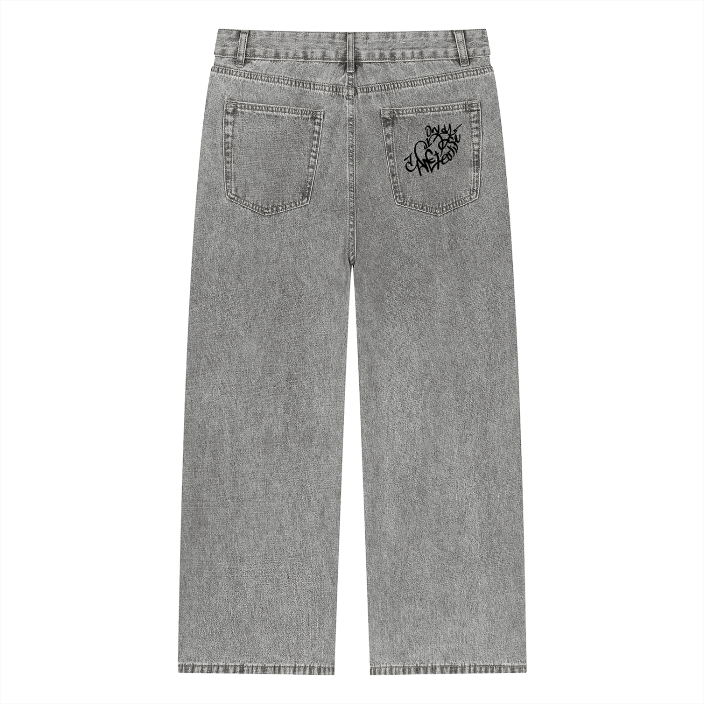 Unisex Vintage Wash Straight Leg Jeans