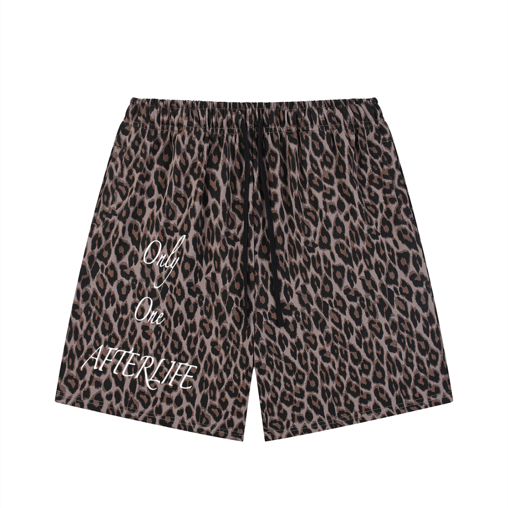 “Only One Afterlife” Leopard Drawstring Shorts