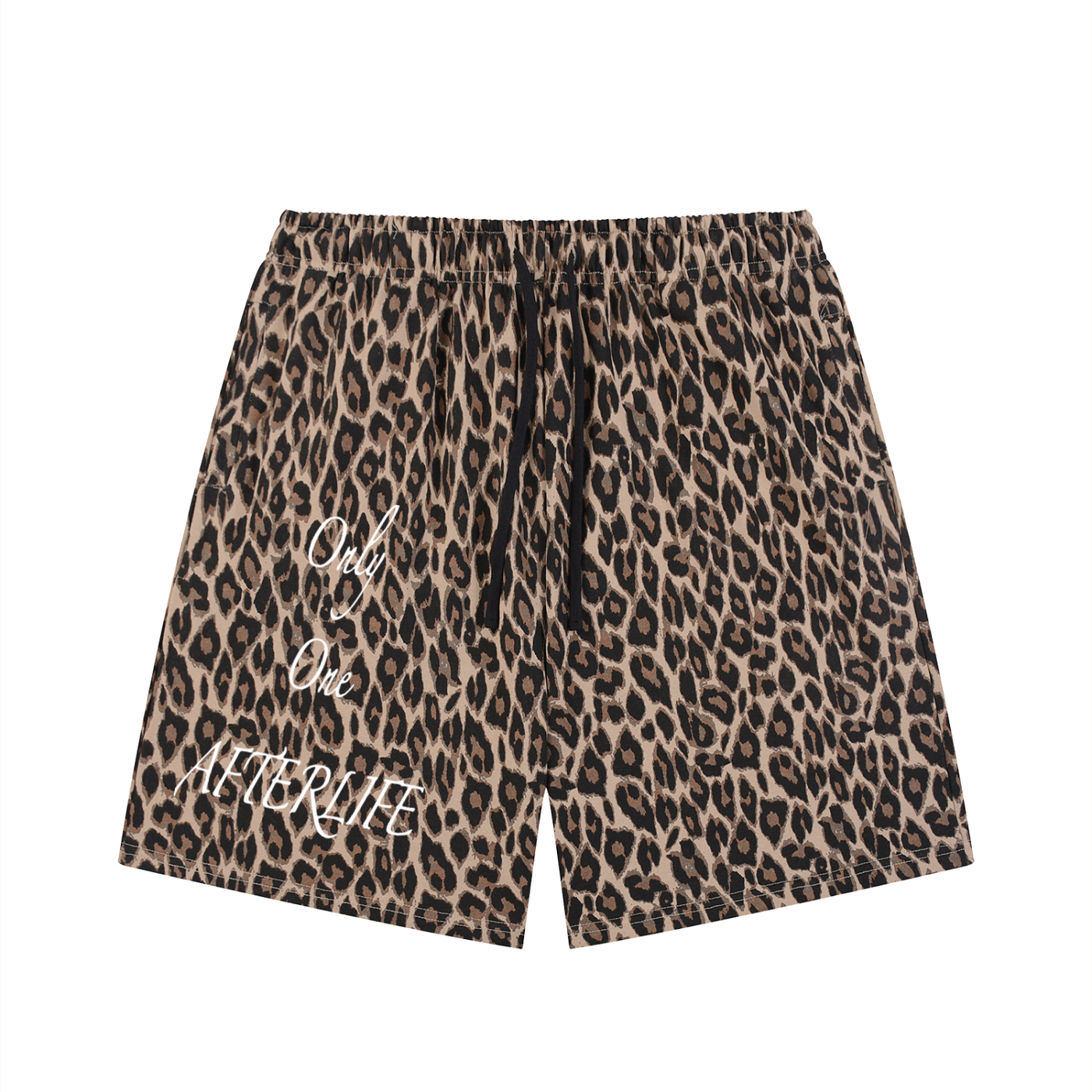 “Only One Afterlife” Leopard Drawstring Shorts