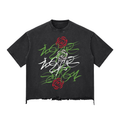 Only One AFTERLIFE “white spider” Snow Wash Raw-Hem Boxy T-shirt