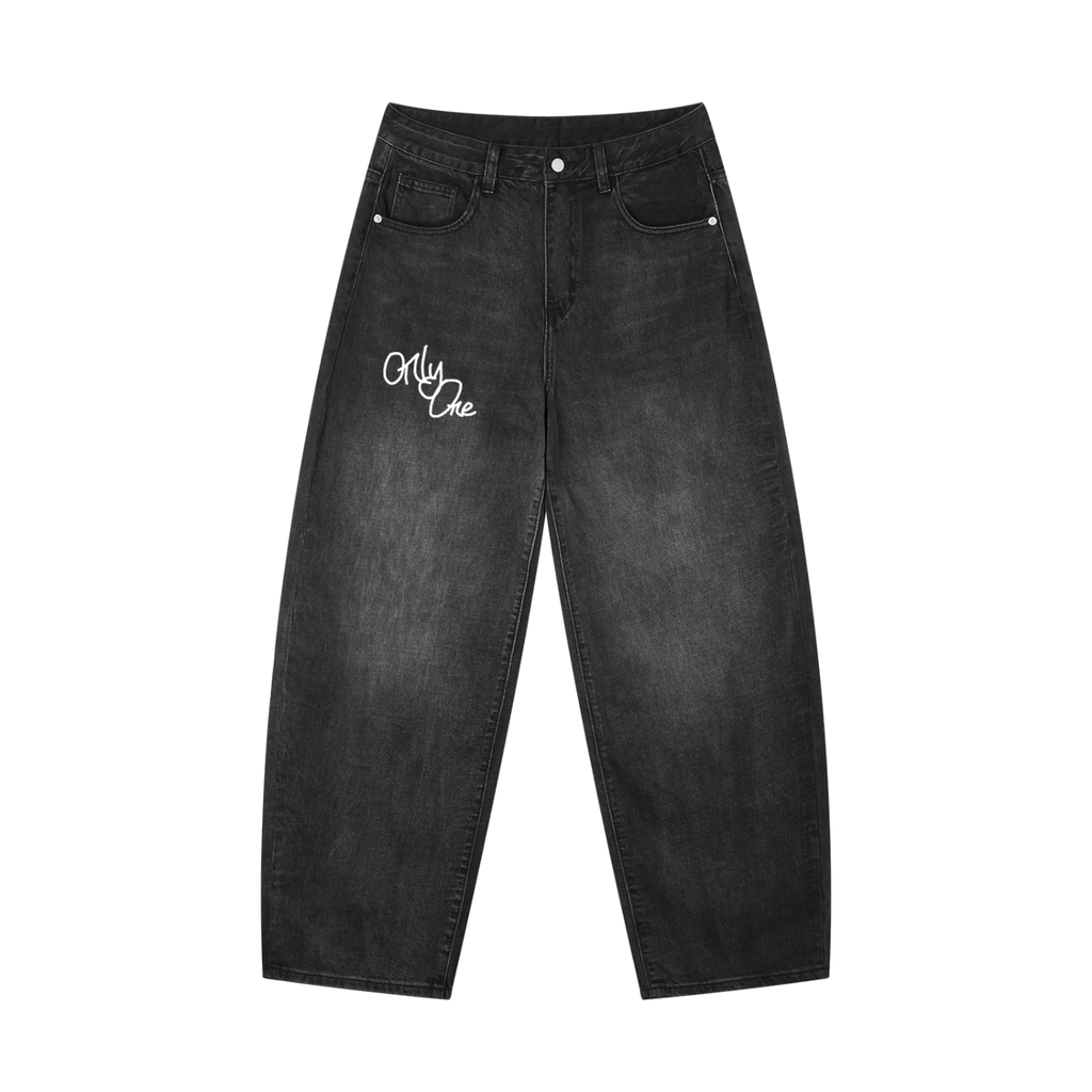 “Only One” Men's Sunfade Vintage Wash Barrel Leg Jeans