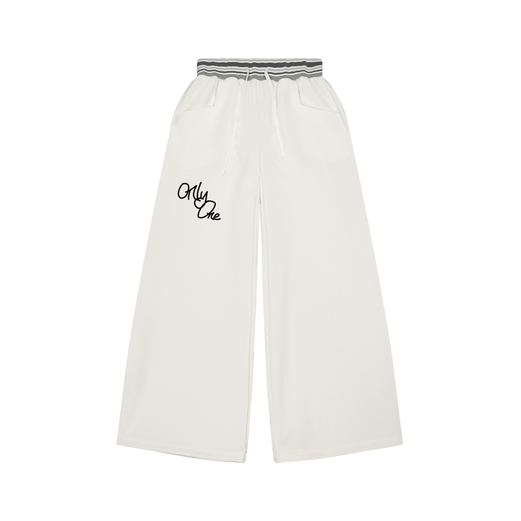Only One “MEX” Striped Waist Wide Leg Pants