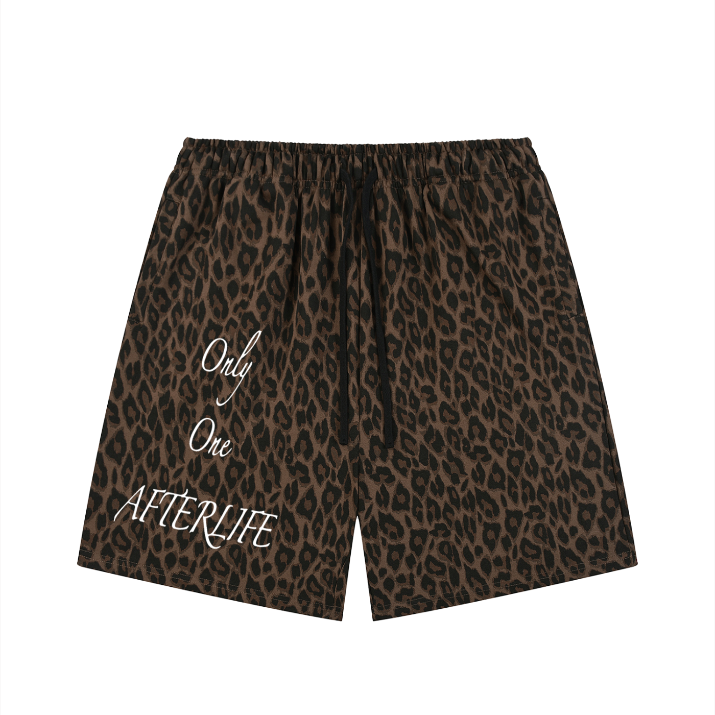 “Only One Afterlife” Leopard Drawstring Shorts